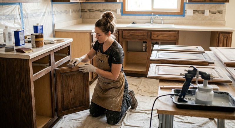 Oak Cabinet Refinishing in Dayton, OH