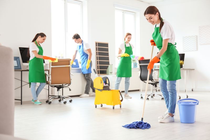 Professional cleaning tools in use