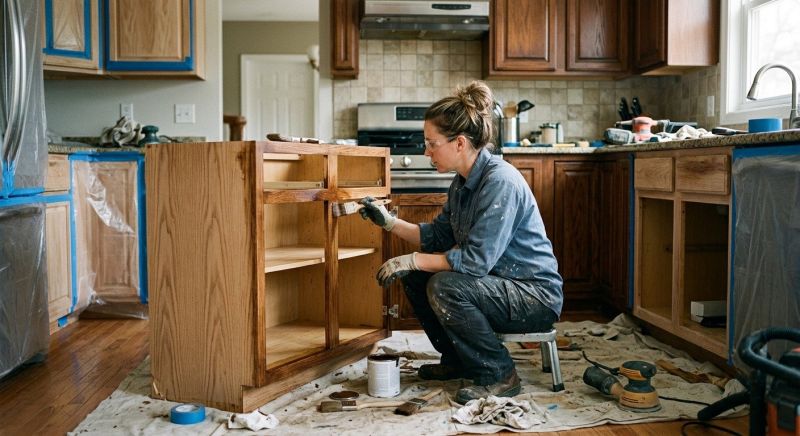 Wood Cabinet Refinishing in Carmel, IN